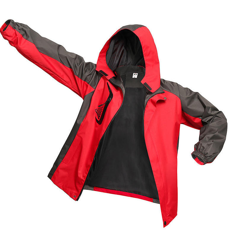 Thin Hooded Jacket Color Matching Autumn And Winter Outdoor